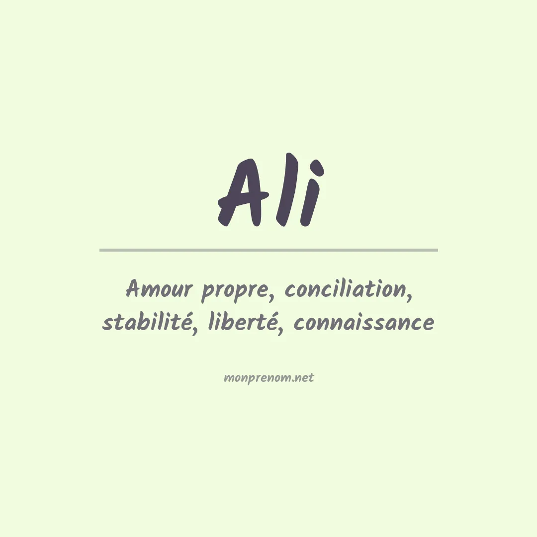 Signification du Prénom Ali
