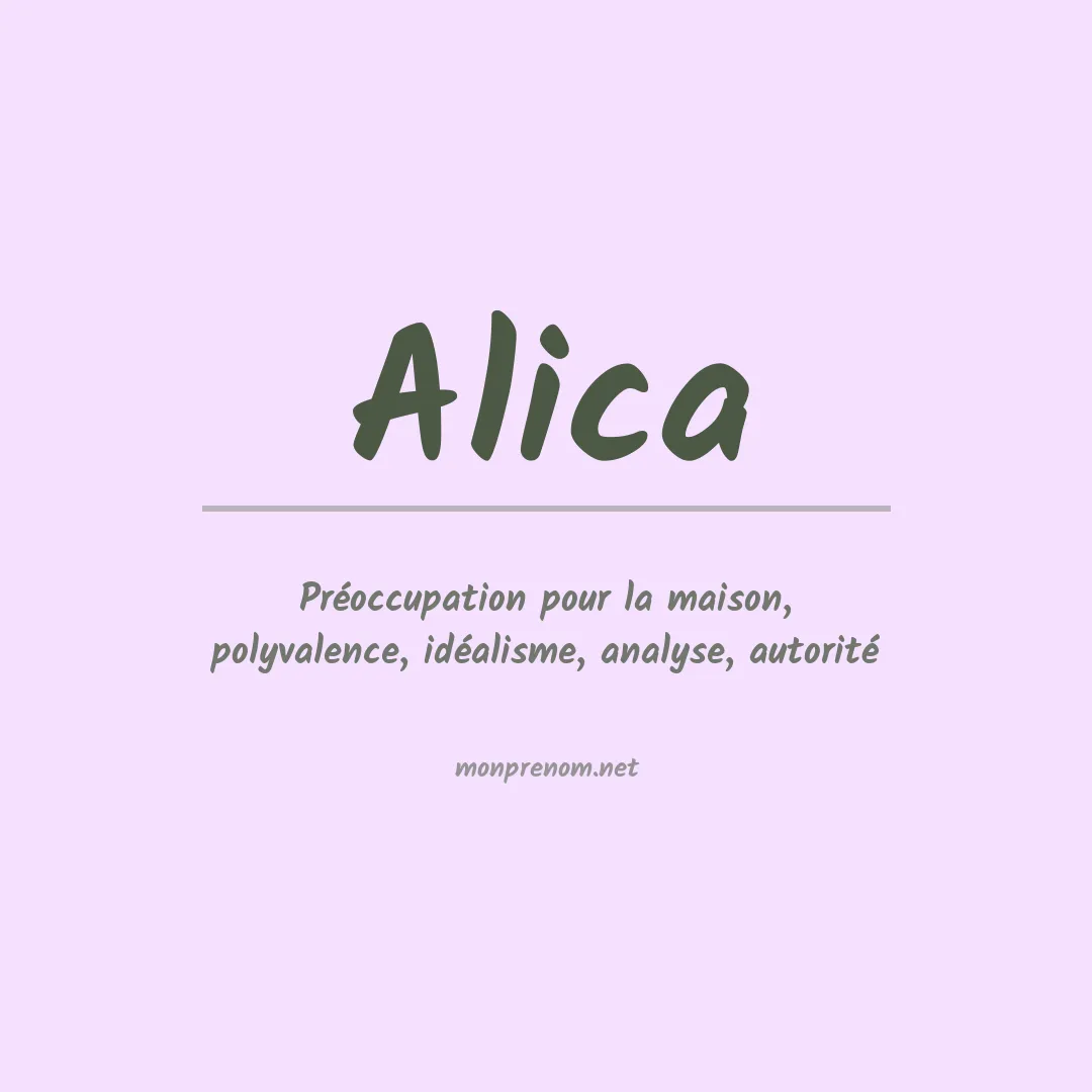 Signification du Prénom Alica