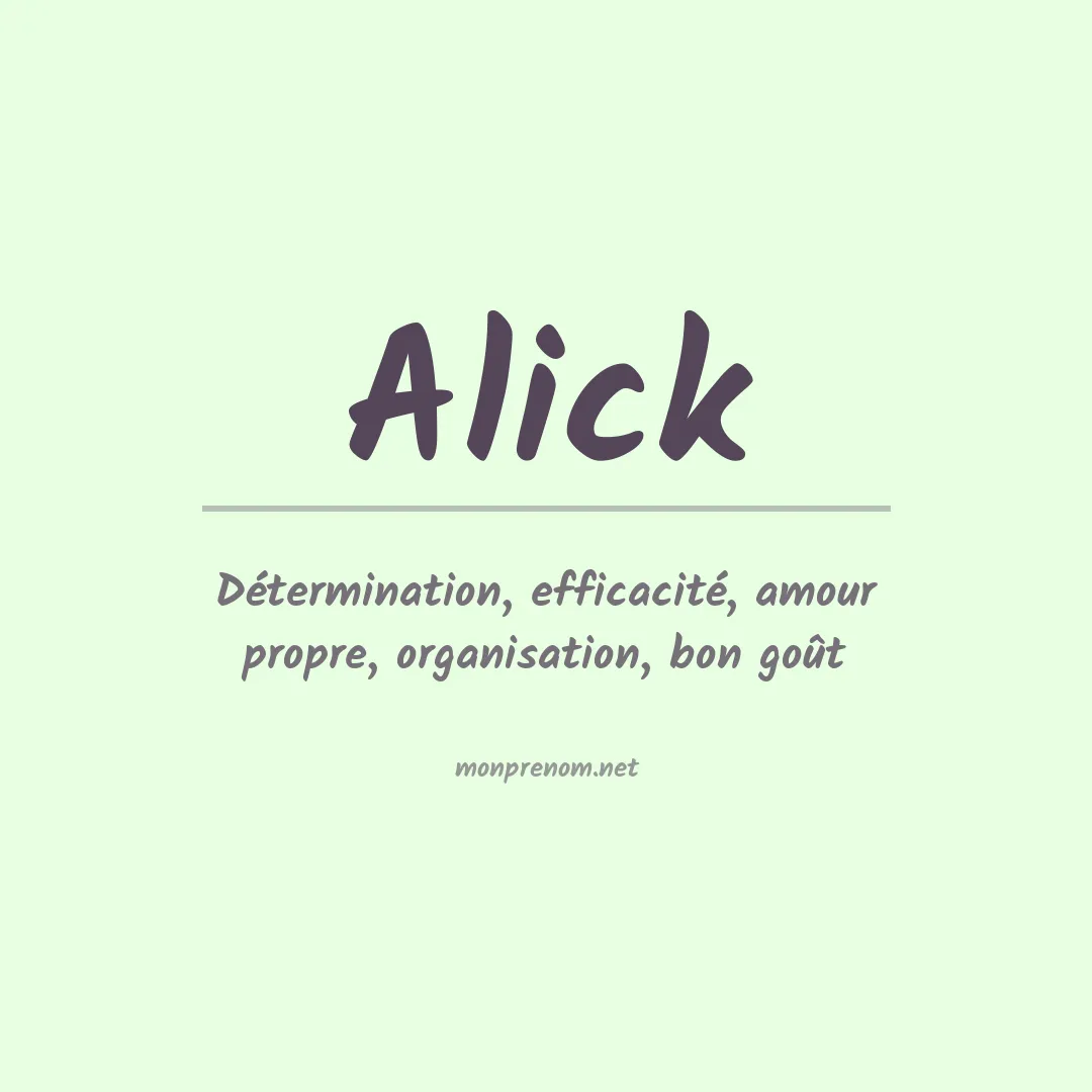 Signification du Prénom Alick Signification du Prénom Alick
