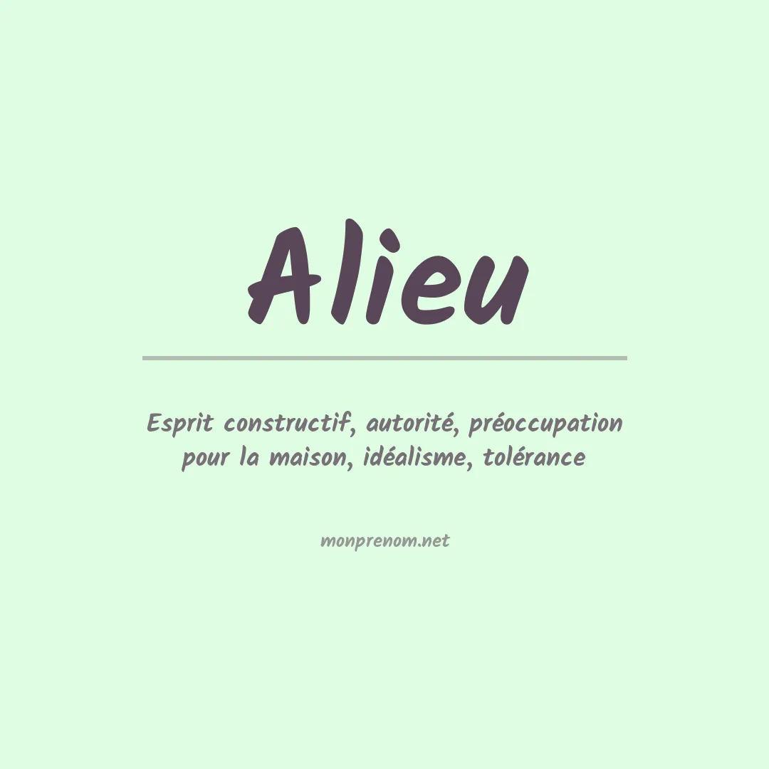 Signification du Prénom Alieu Signification du Prénom Alieu