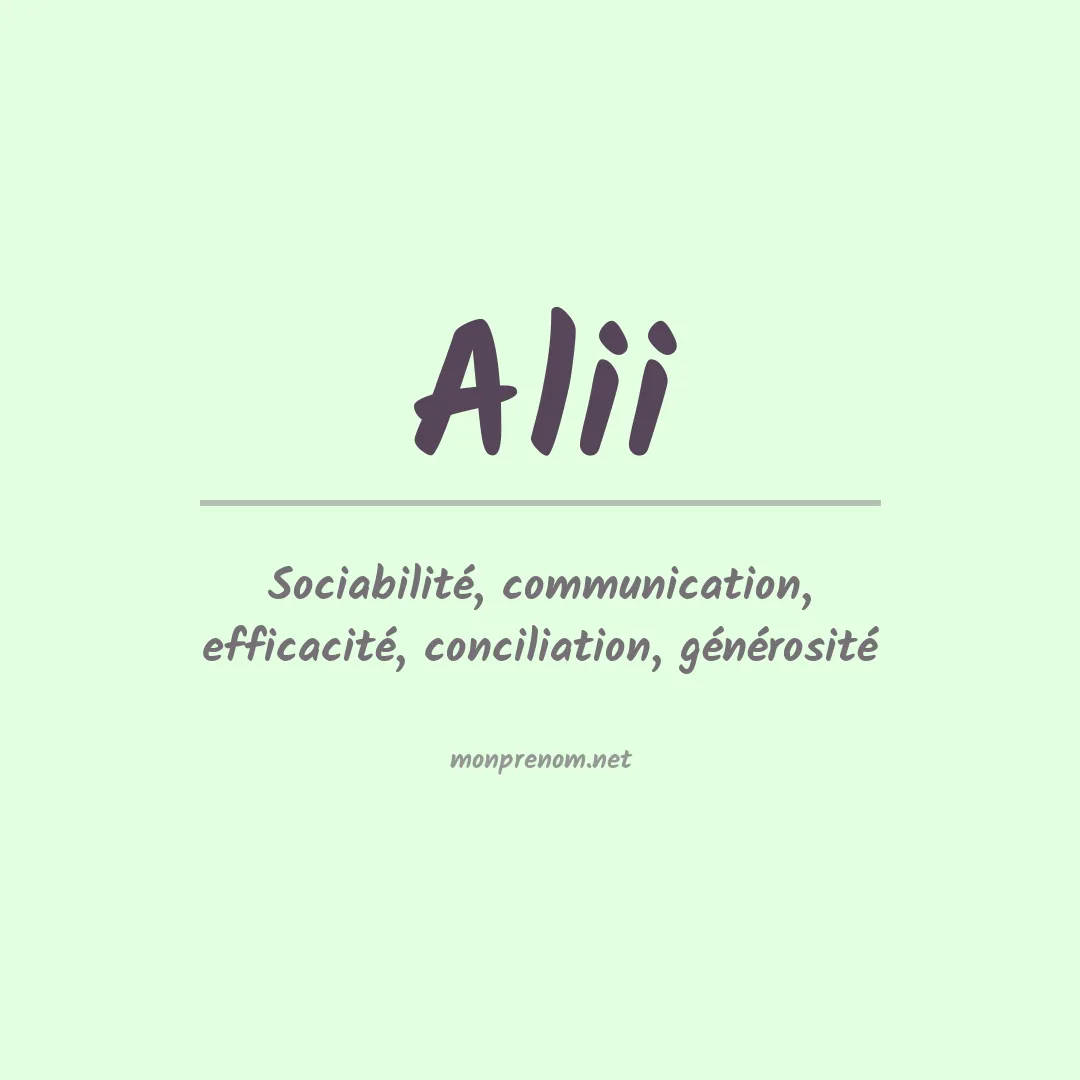 Signification du Prénom Alii