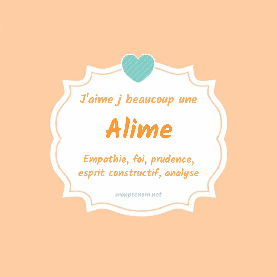 j'aime beaucoup Alime