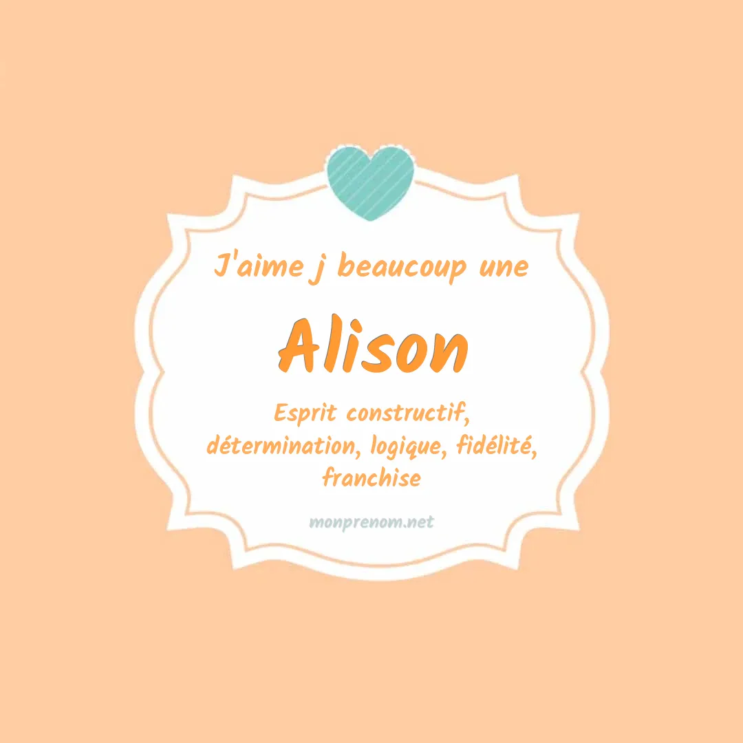 Signification du Pr nom Alison