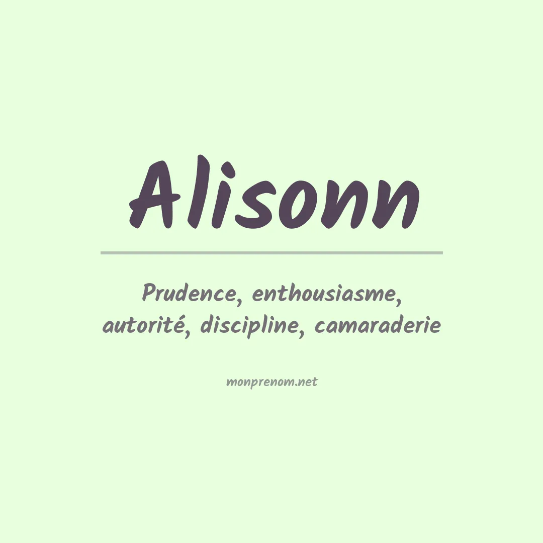 Signification du Pr nom Alisonn