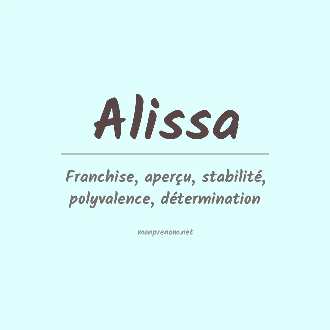 Signification du Prénom Alissa