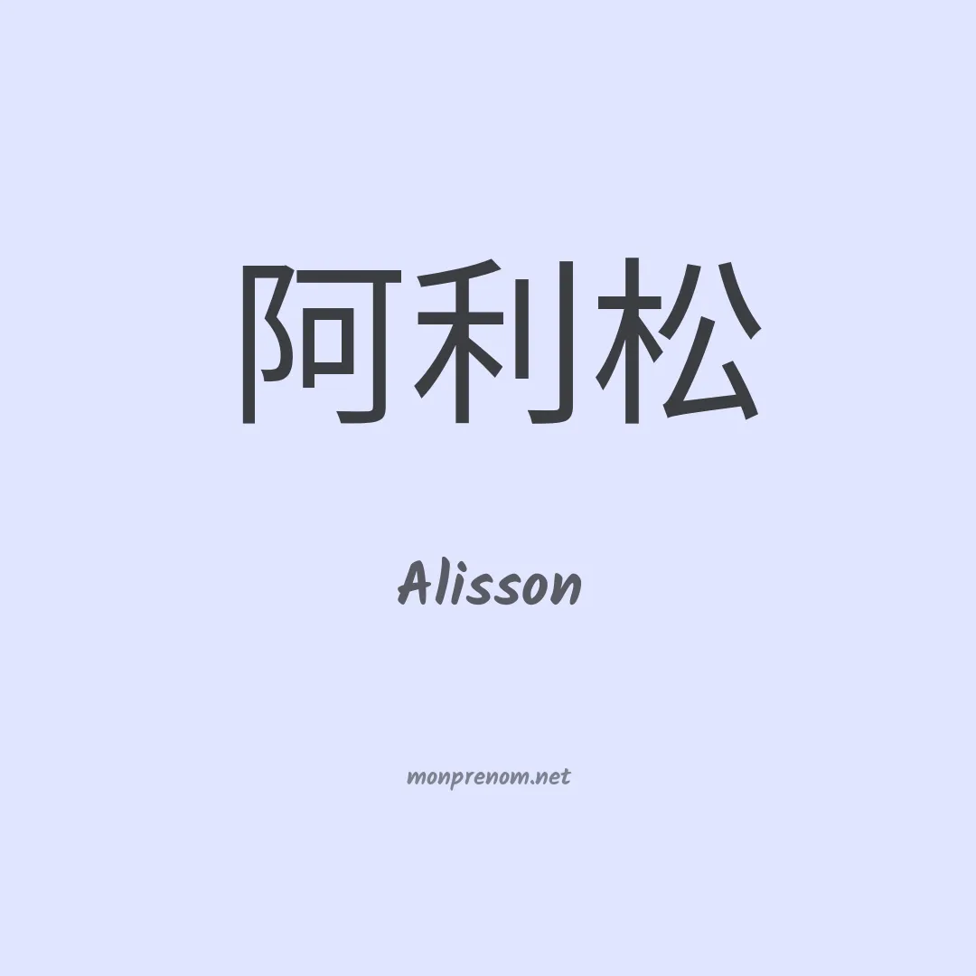 Signification du Pr nom Alisson