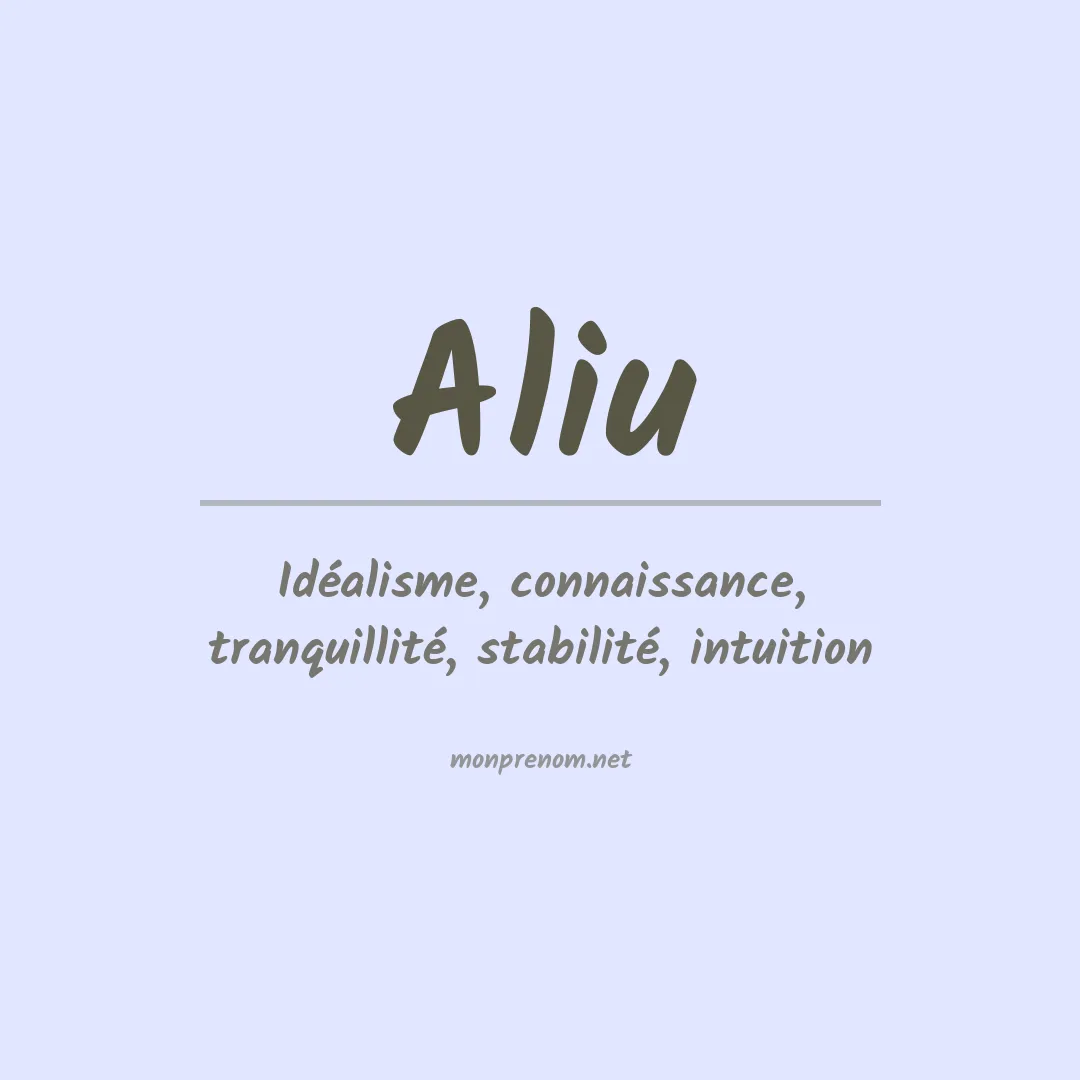 Signification du Prénom Aliu Signification du Prénom Aliu