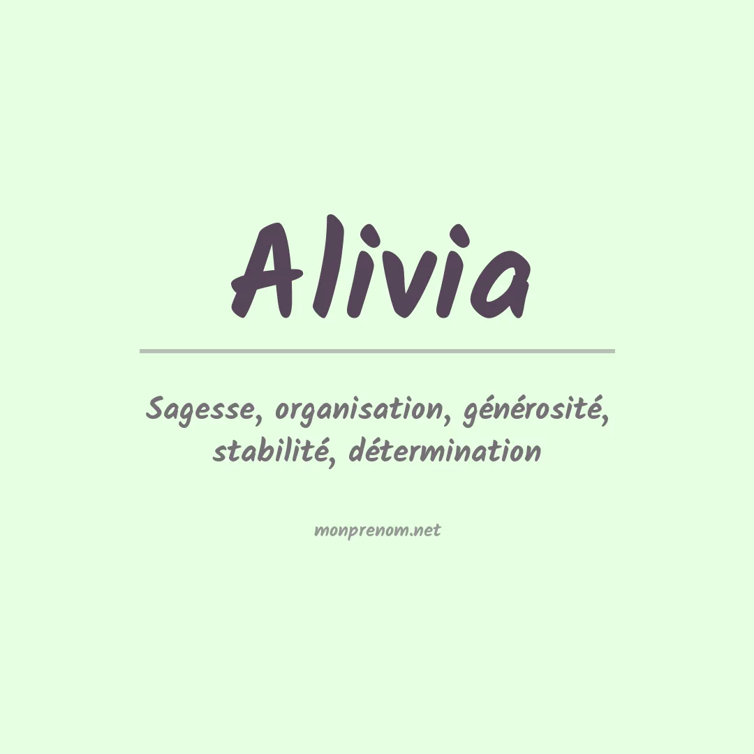 Signification du Prénom Alivia