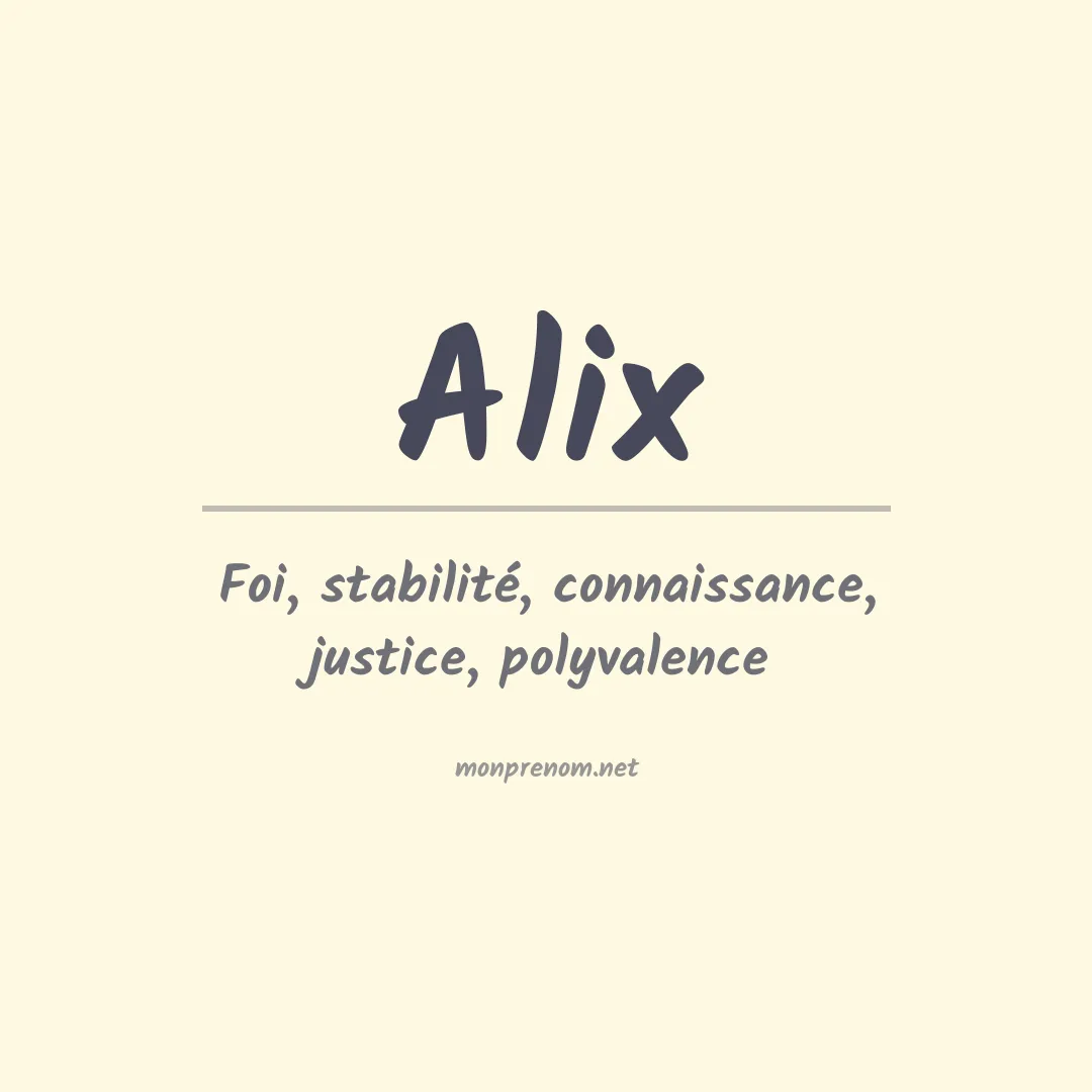 Signification du Prénom Alix