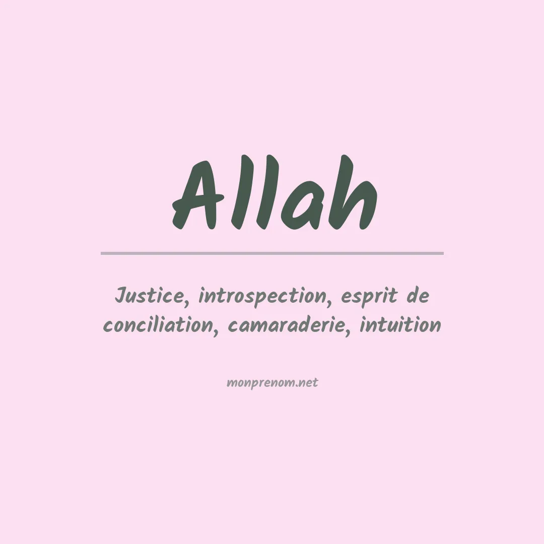 Signification du Prénom Allah