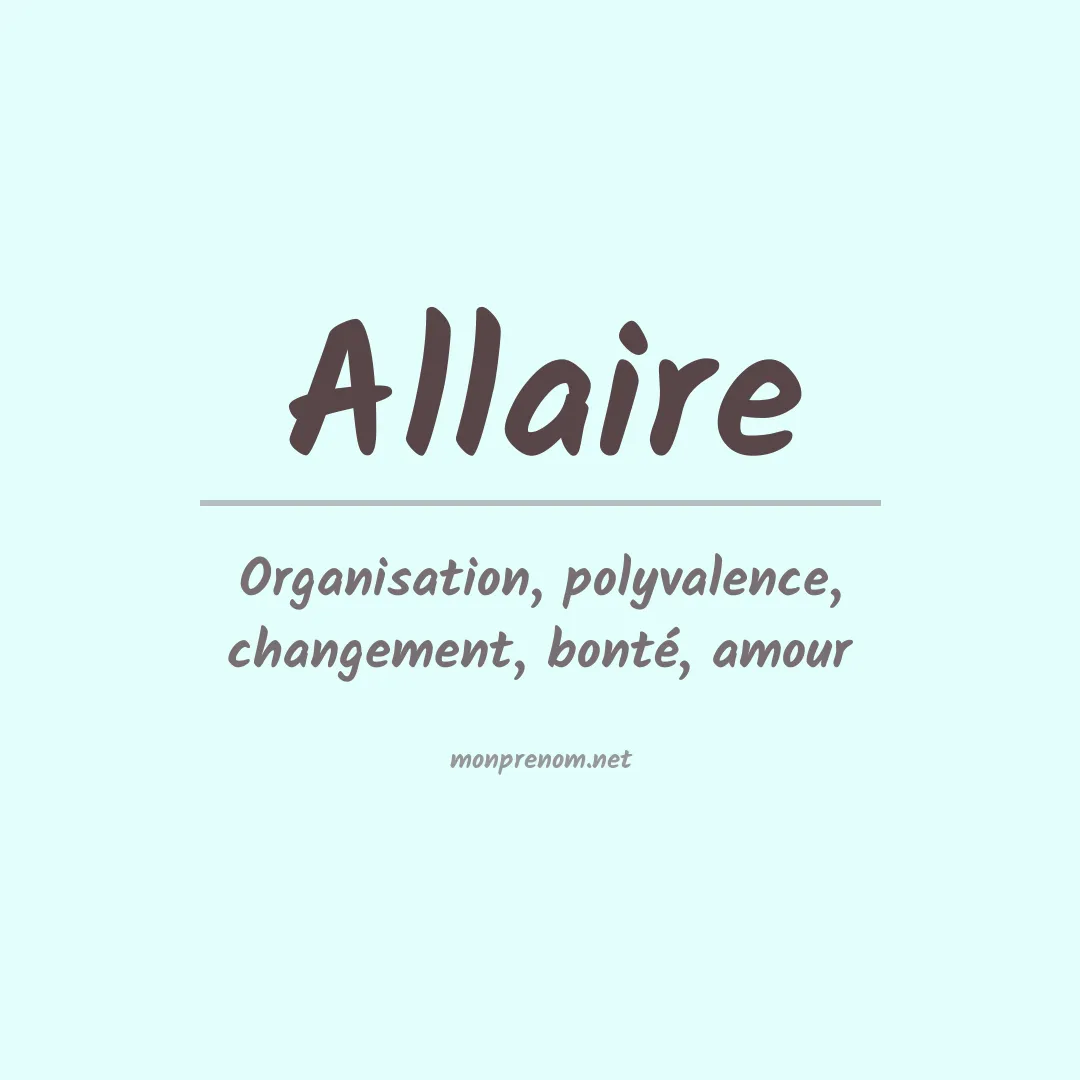 Signification du Prénom Allaire