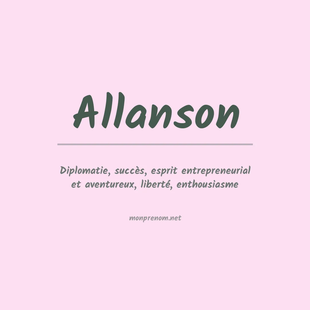 Signification du Prénom Allanson