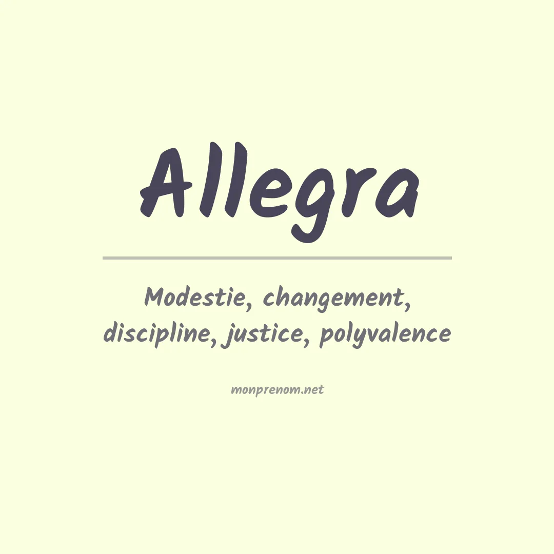 Signification du Prénom Allegra