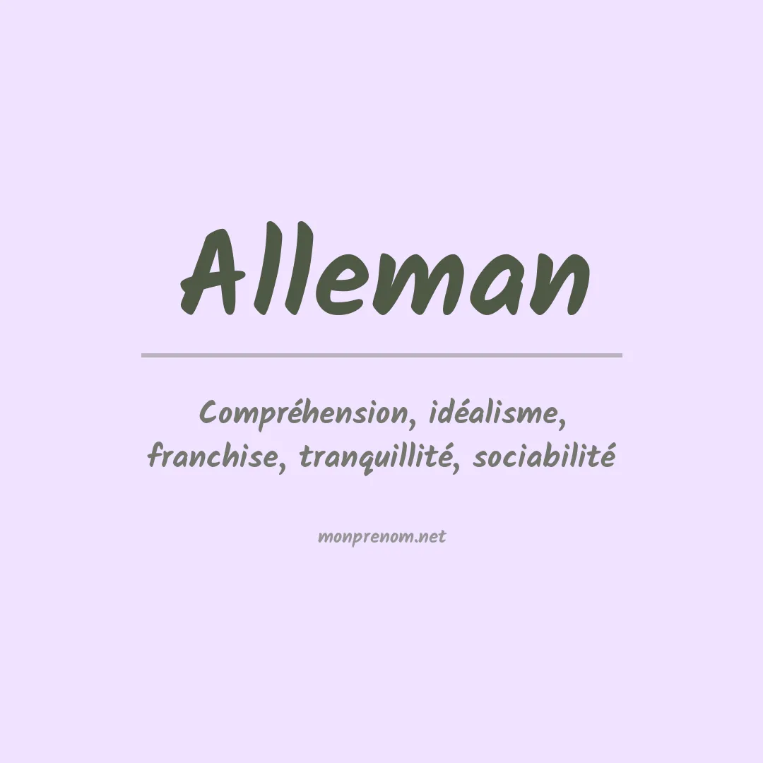 Signification du Prénom Alleman