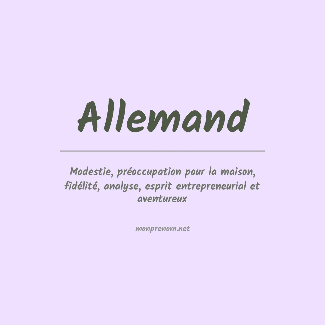 Signification du Prénom Allemand