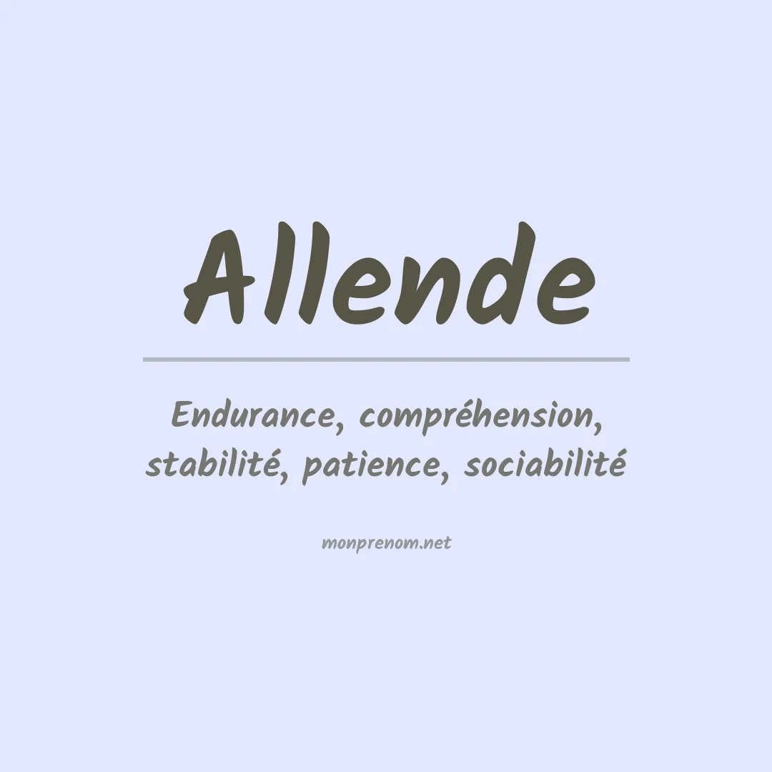 Signification du Prénom Allende