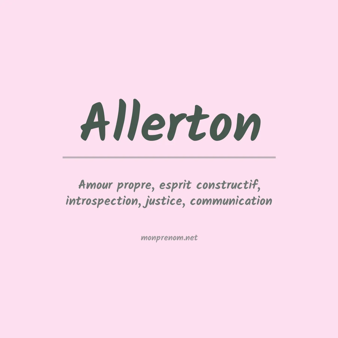Signification du Prénom Allerton Signification du Prénom Allerton