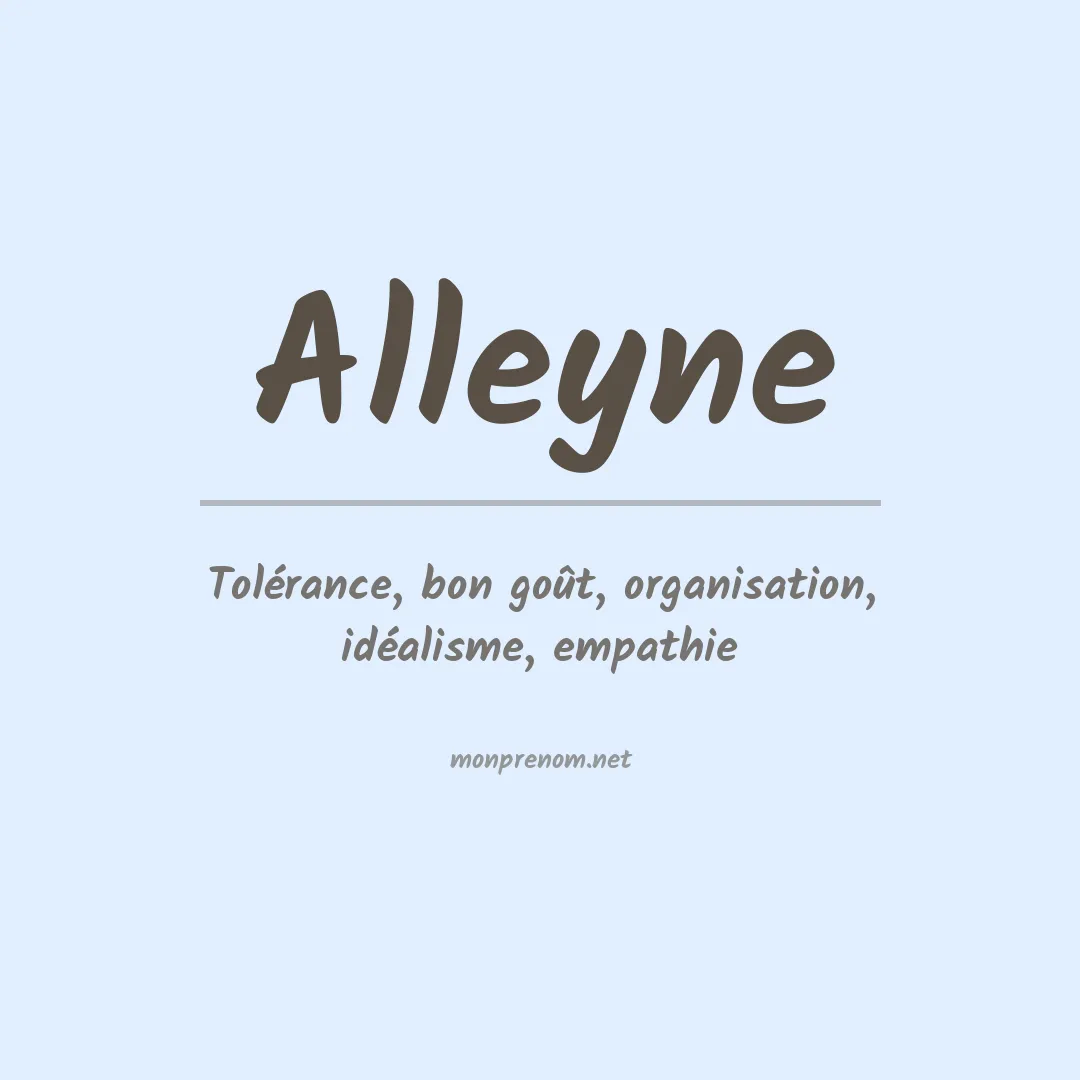 Signification du Prénom Alleyne