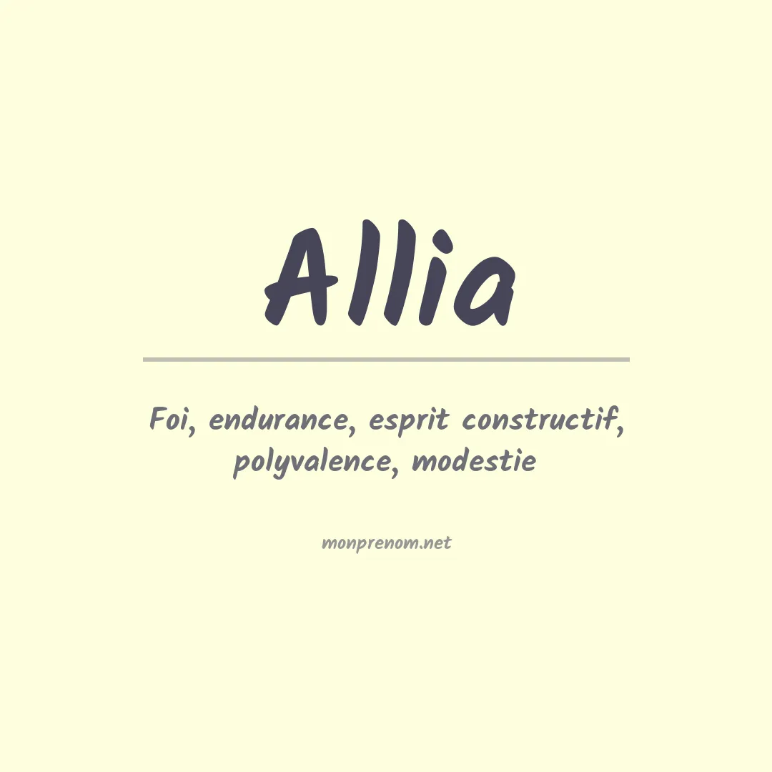 Signification du Prénom Allia Signification du Prénom Allia