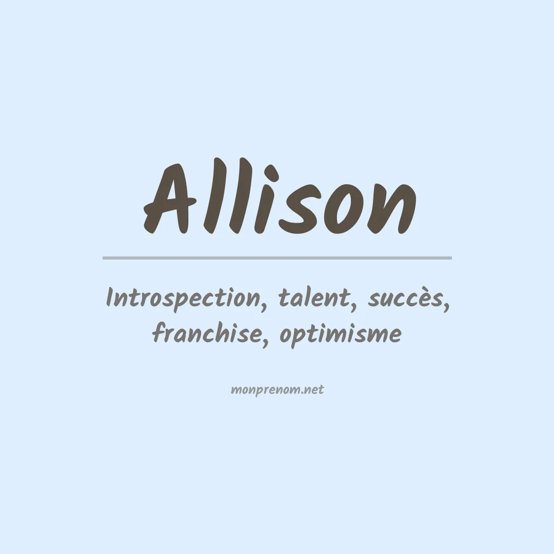 Signification du Prénom Allison