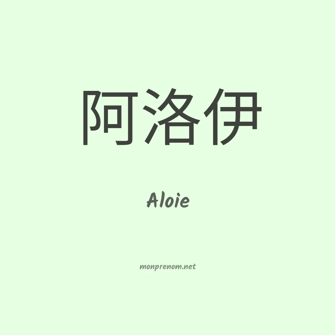 Aloie en chino