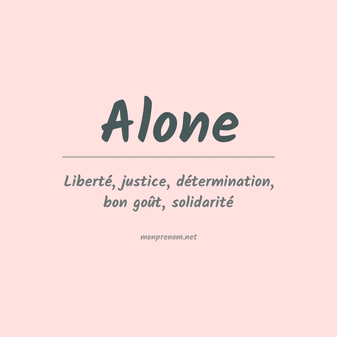 Signification du Prénom Alone