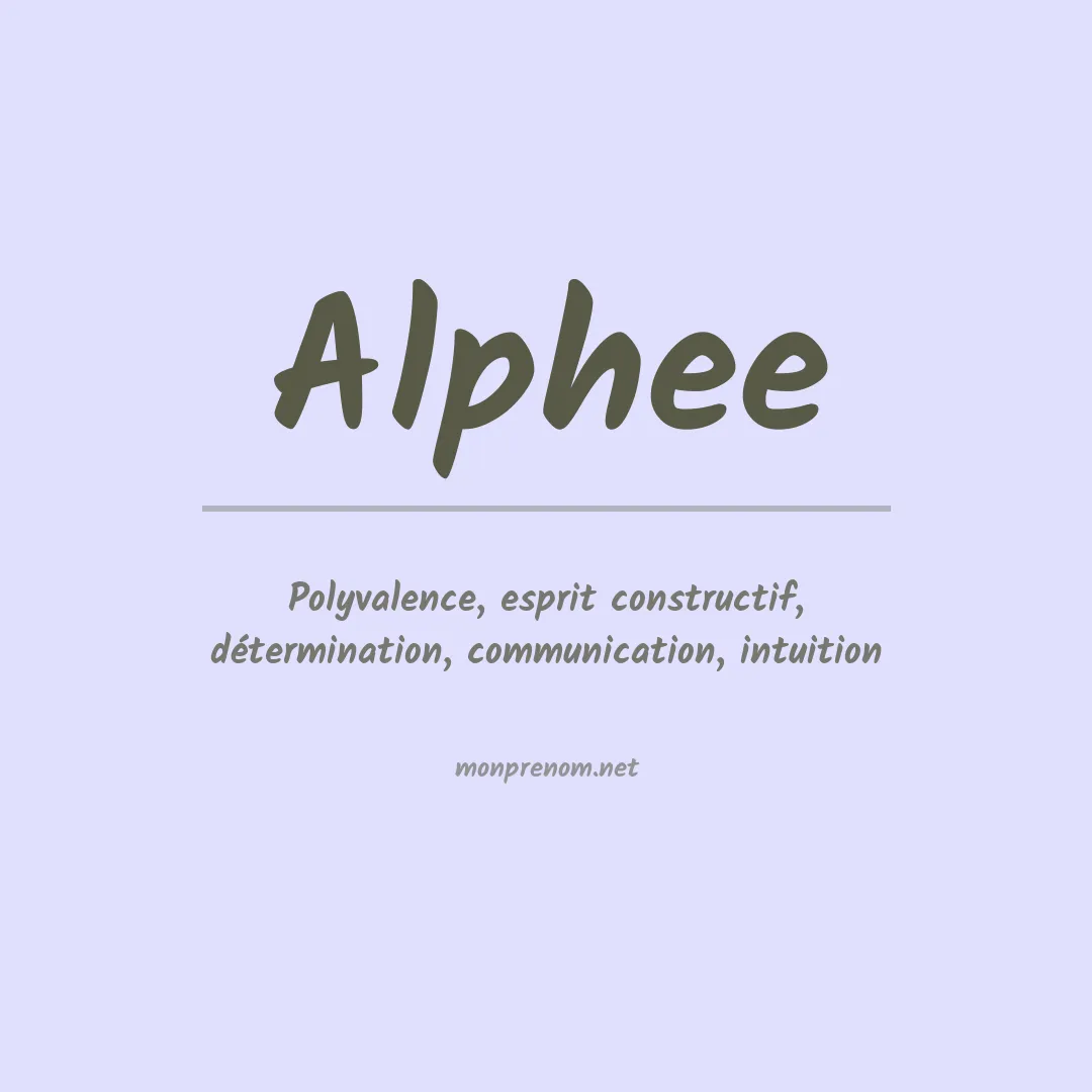 Signification du Prénom Alphee Signification du Prénom Alphee