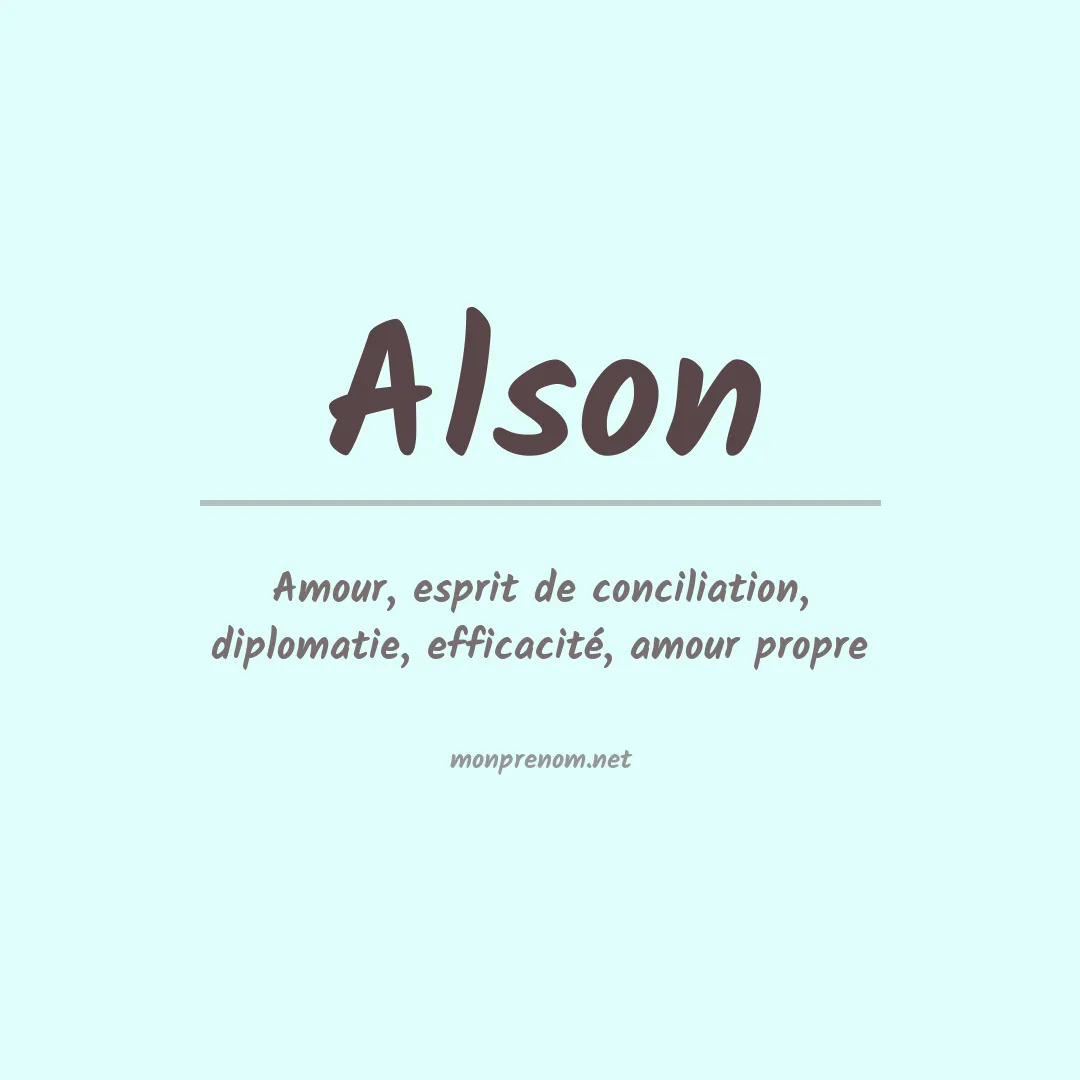 Signification du Prénom Alson