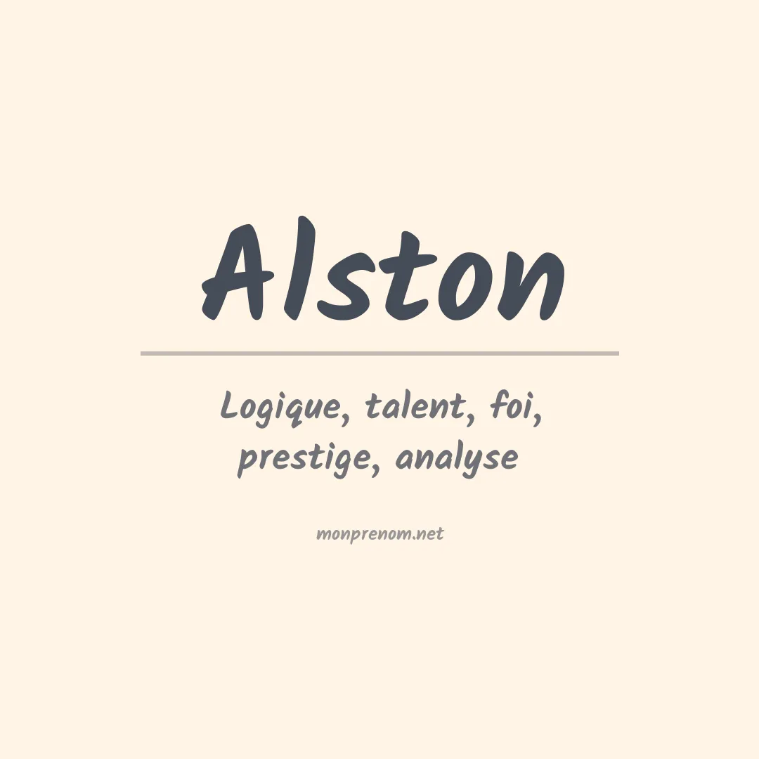 Signification du Prénom Alston