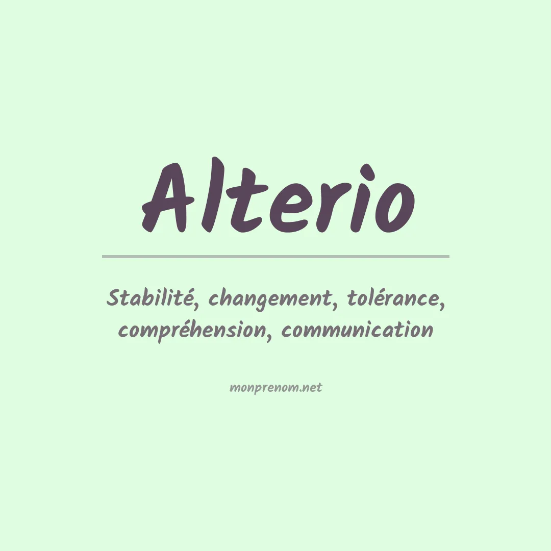 Signification du Prénom Alterio