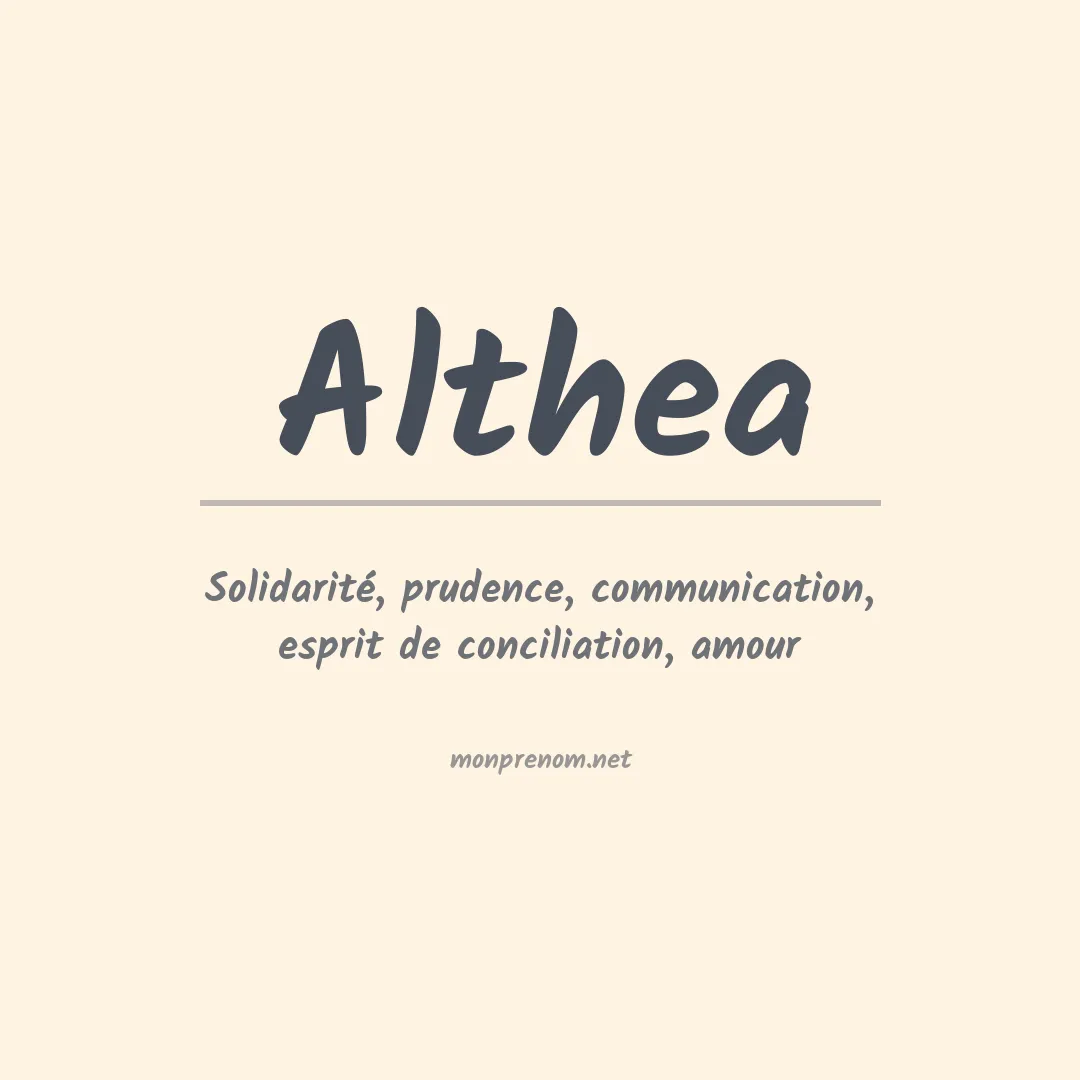 Signification du Prénom Althea