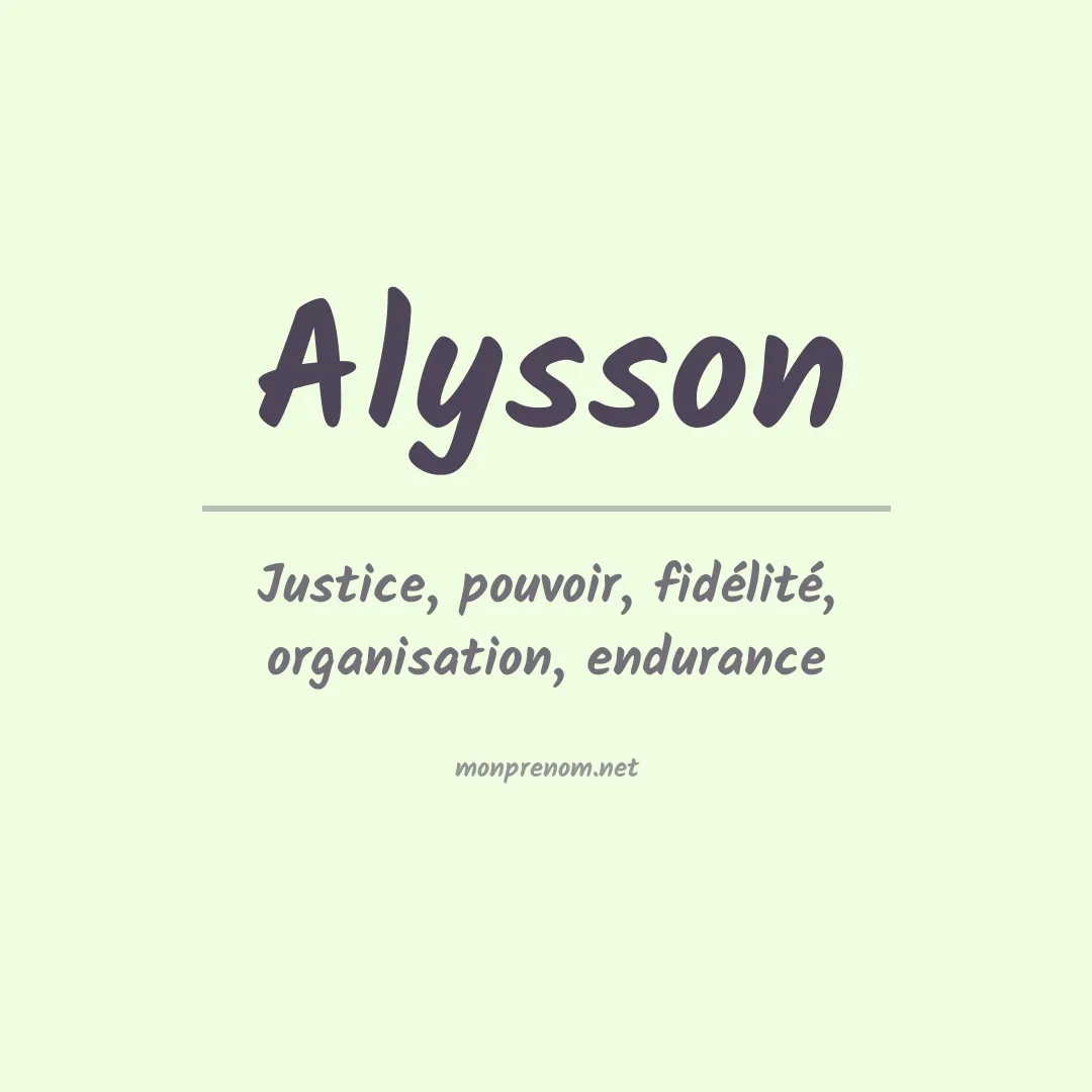 Signification du Prénom Alysson