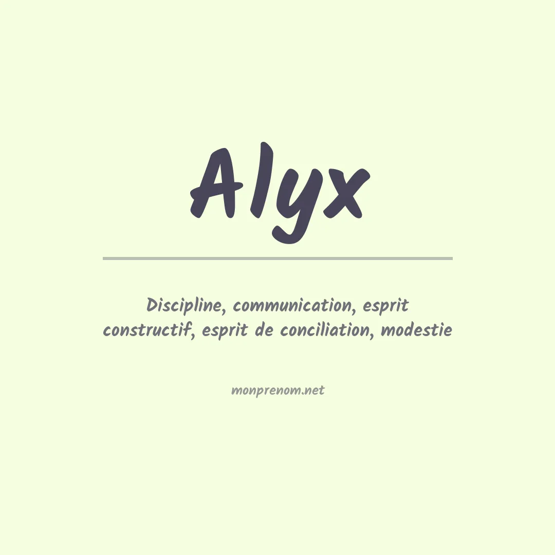Signification du Prénom Alyx Signification du Prénom Alyx