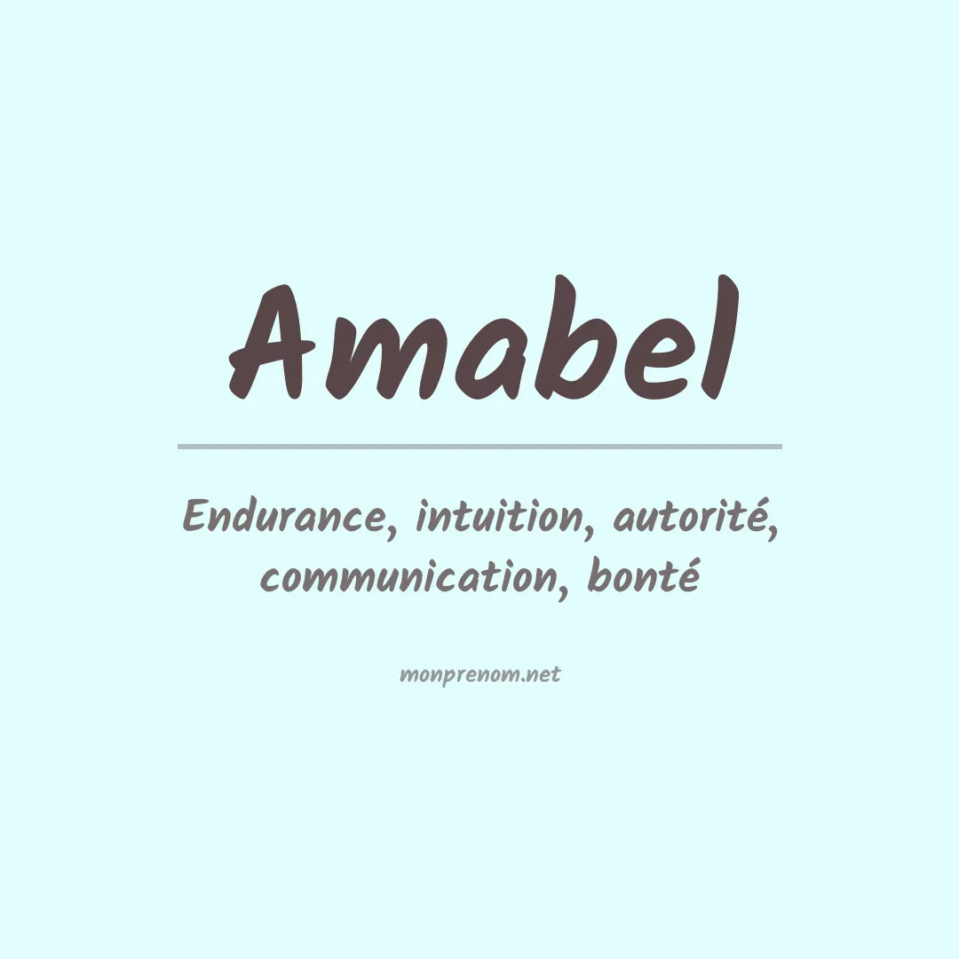 Signification du Prénom Amabel