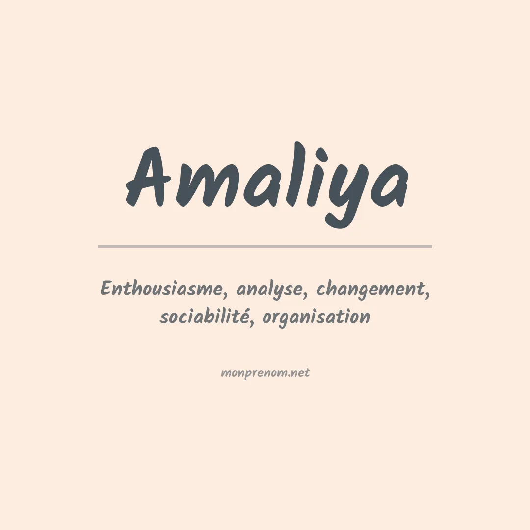 Signification du Prénom Amaliya Signification du Prénom Amaliya