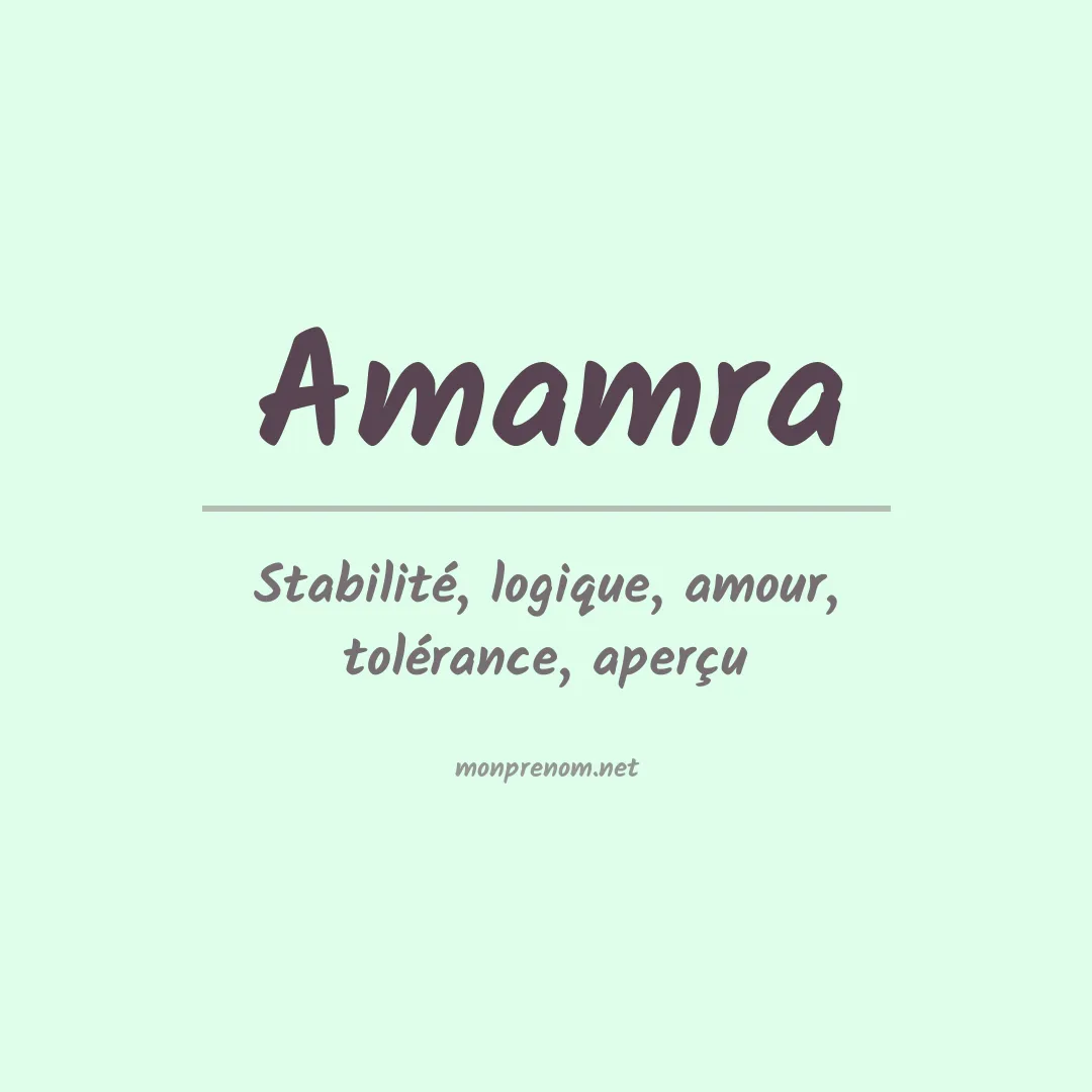 Signification du Prénom Amamra Signification du Prénom Amamra