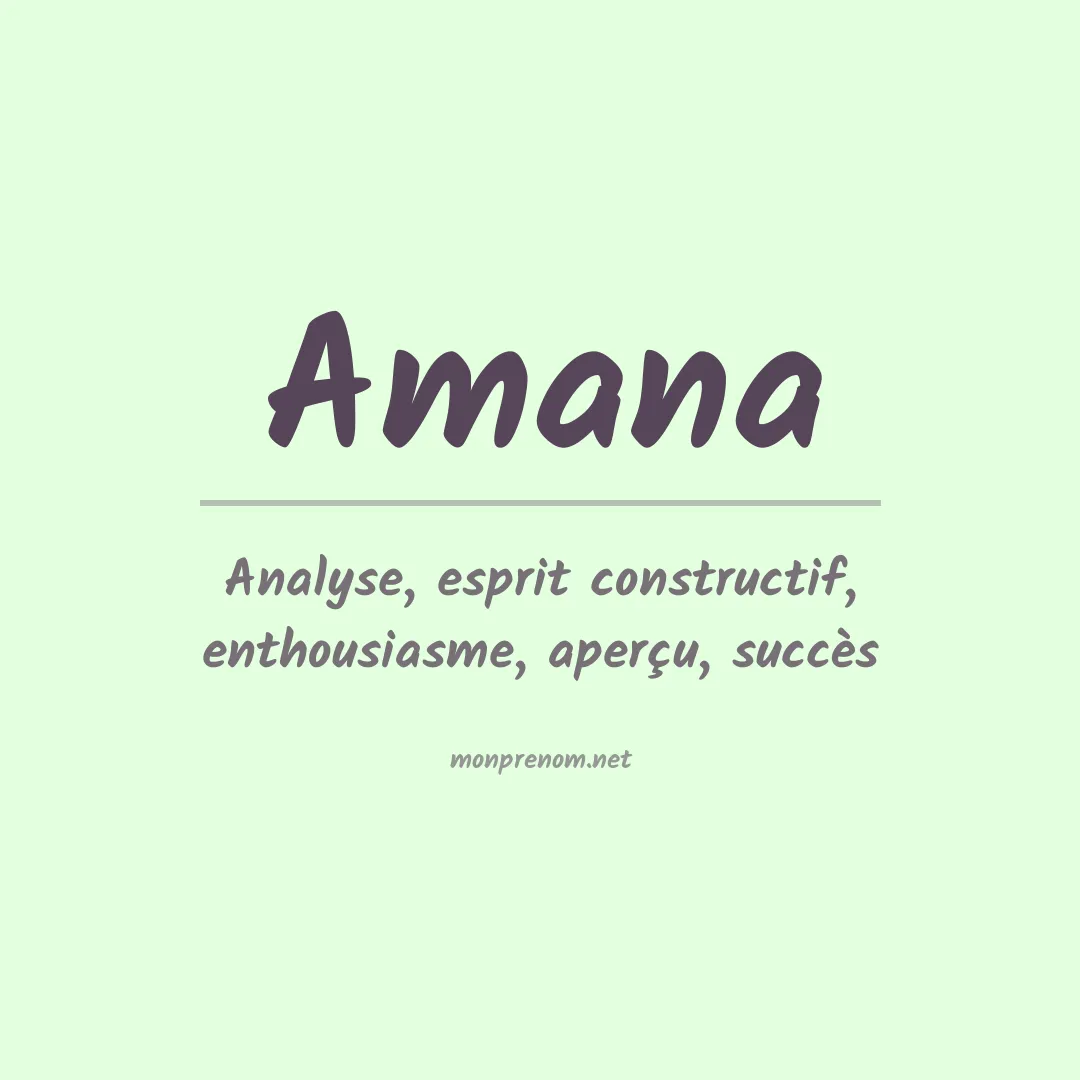 Signification du Prénom Amana