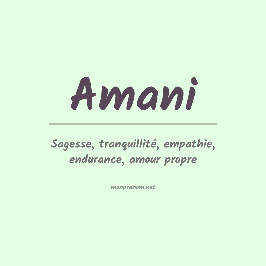 Signification du Prénom Amani