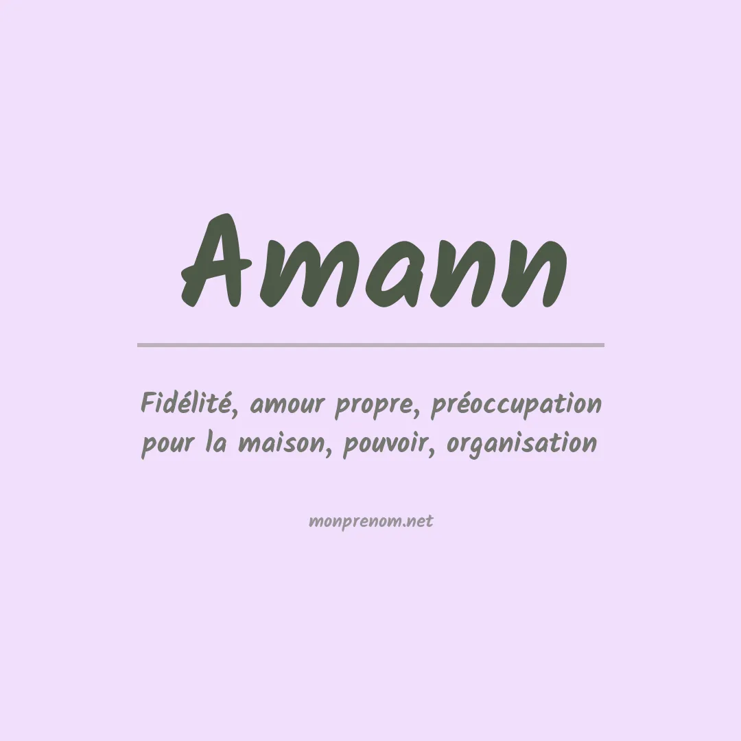 Signification du Prénom Amann