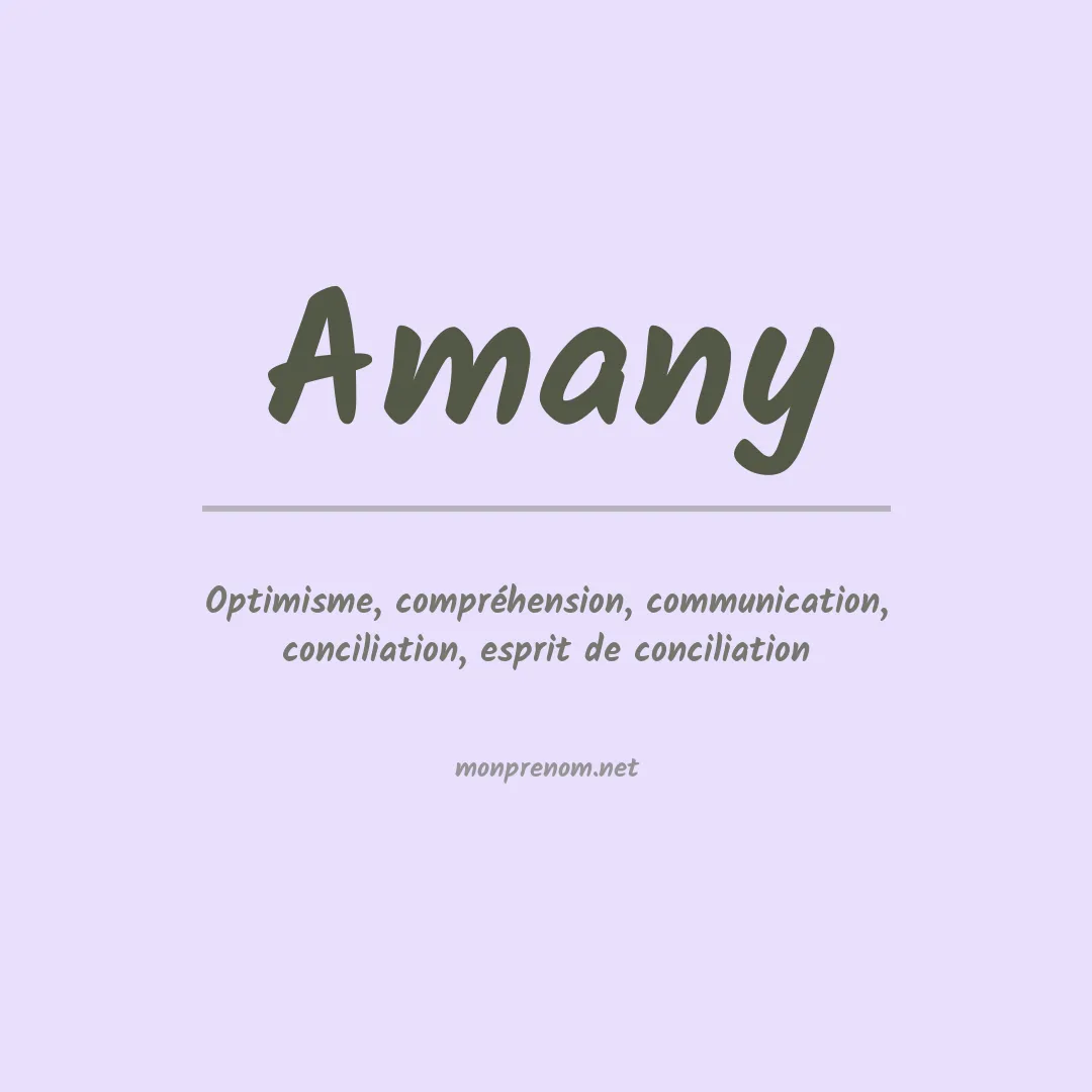 Signification du Prénom Amany