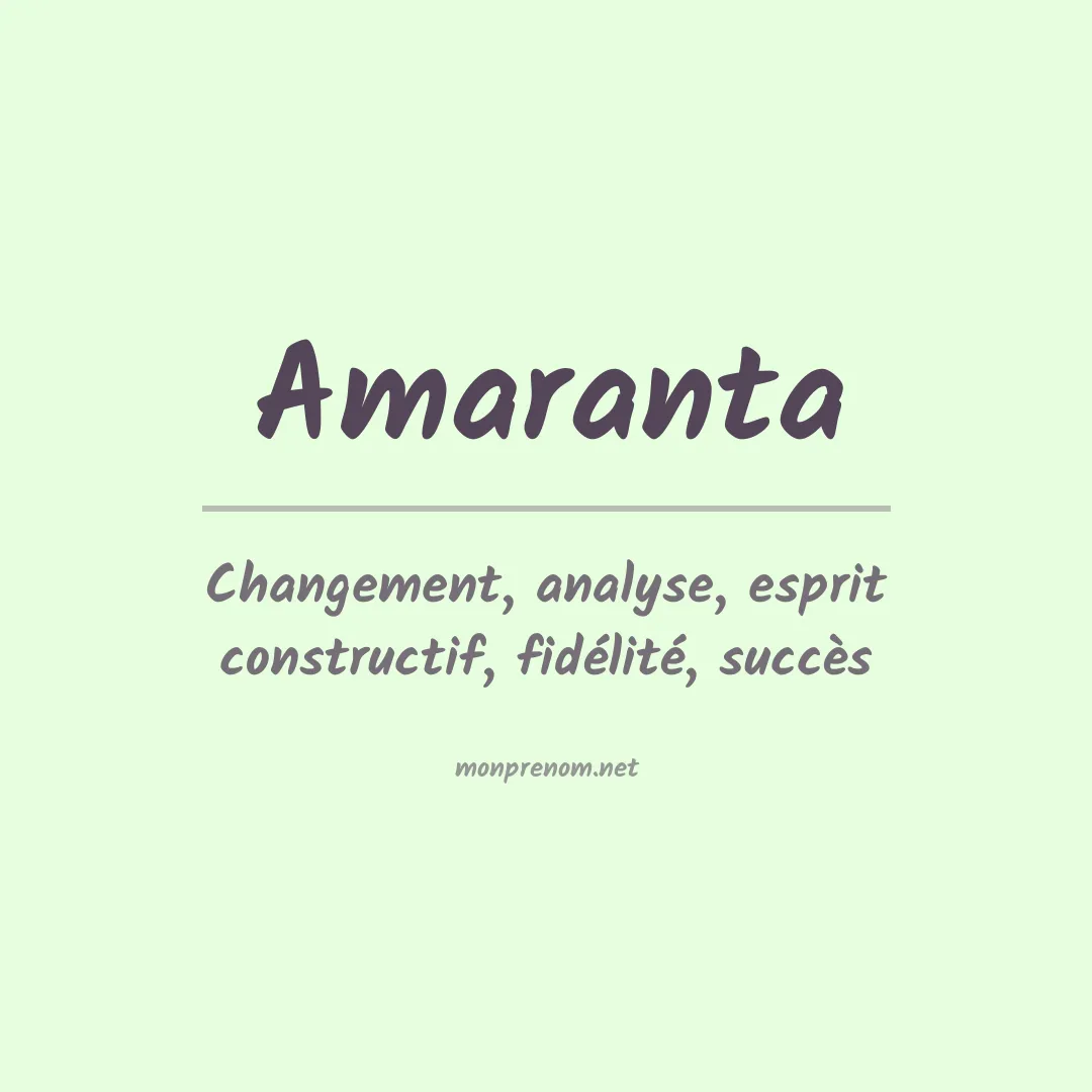 Signification du Prénom Amaranta Signification du Prénom Amaranta