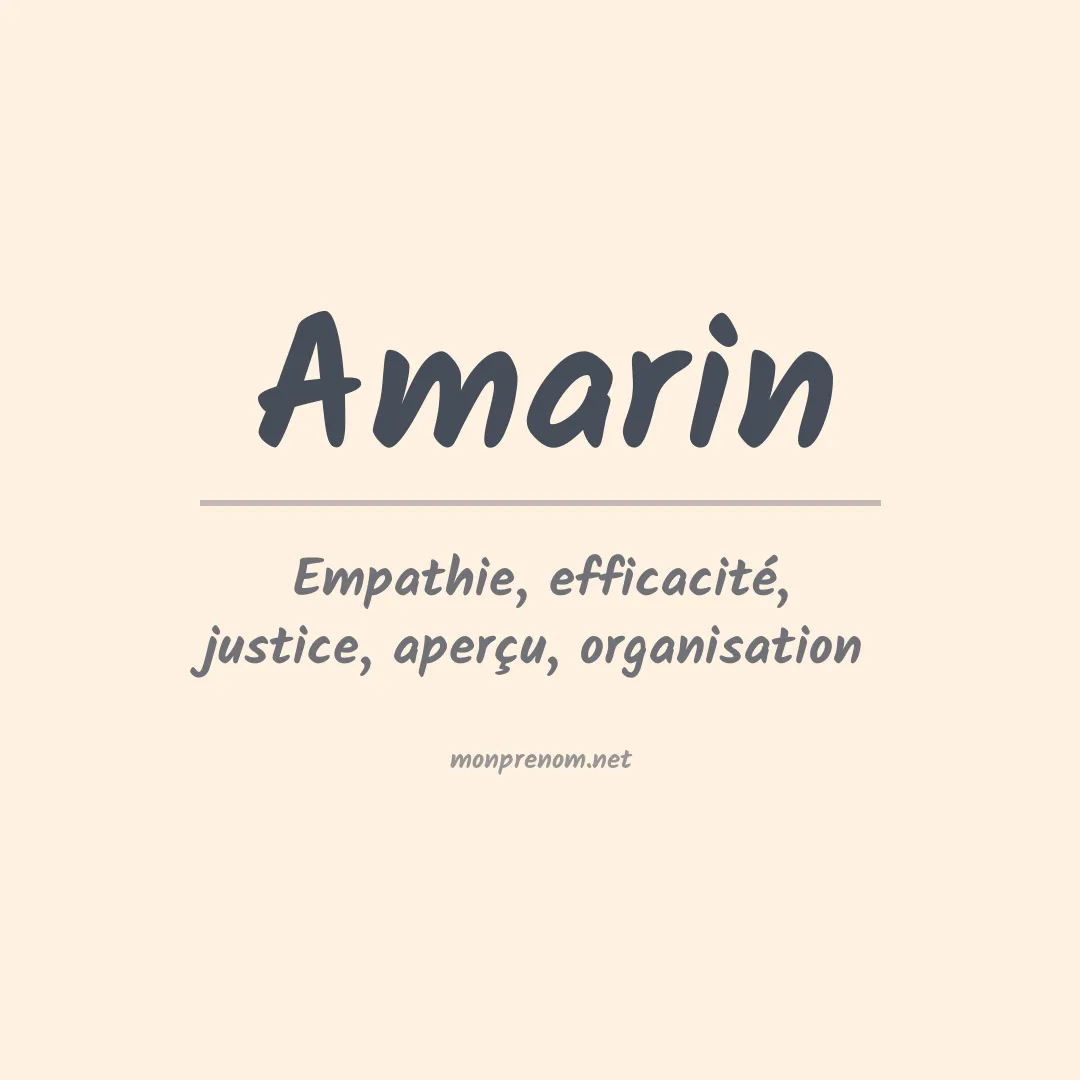 Signification du Prénom Amarin Signification du Prénom Amarin