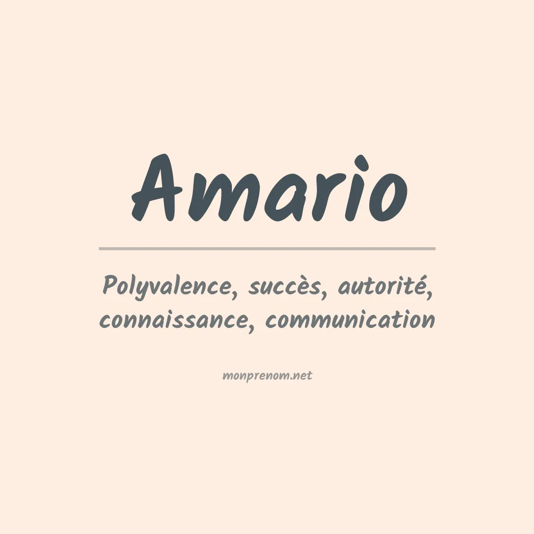 Signification du Prénom Amario