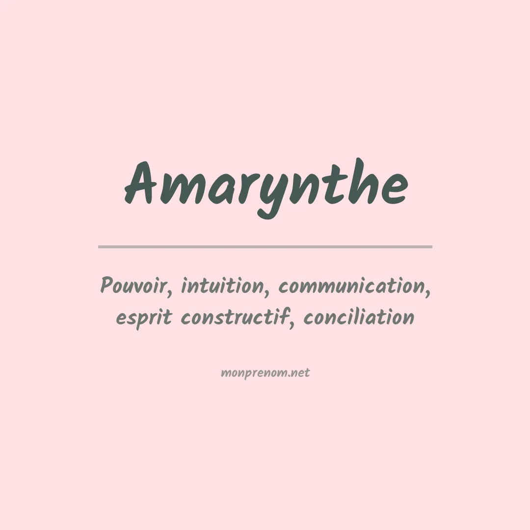 Signification du Prénom Amarynthe Signification du Prénom Amarynthe