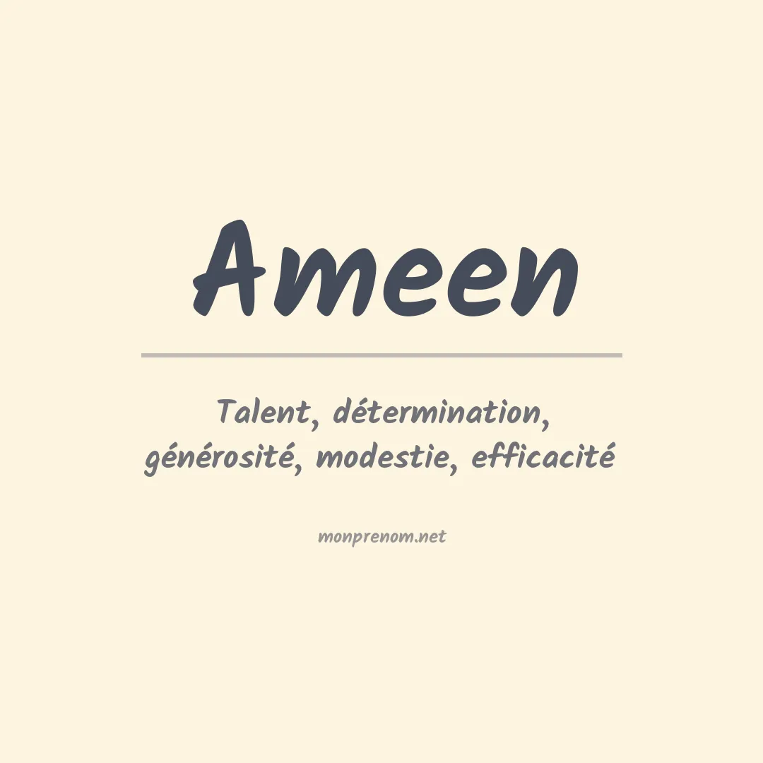 Signification du Prénom Ameen