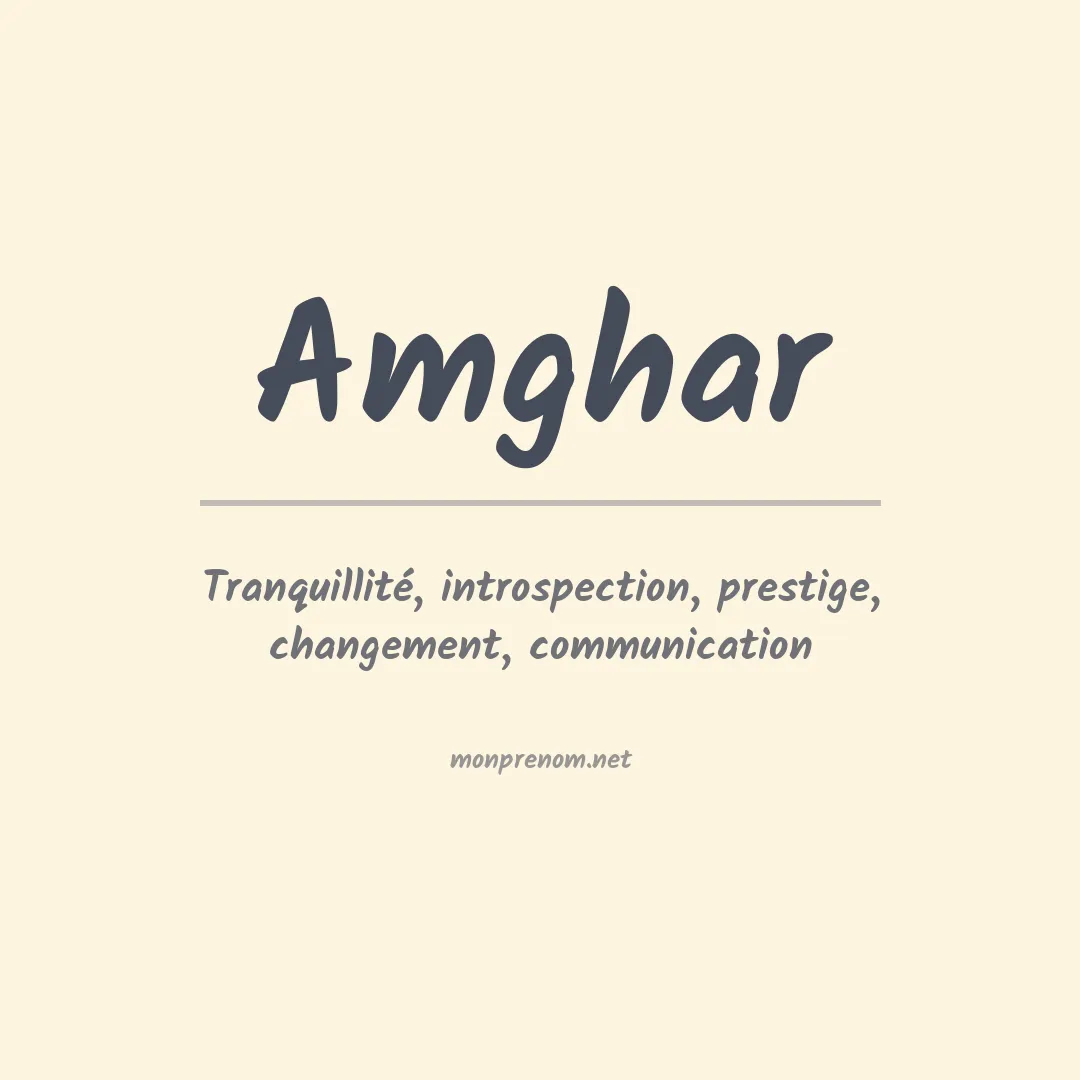 Signification du Prénom Amghar Signification du Prénom Amghar