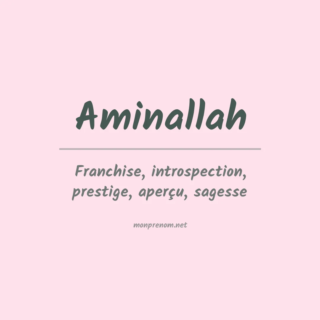 Signification du Prénom Aminallah Signification du Prénom Aminallah