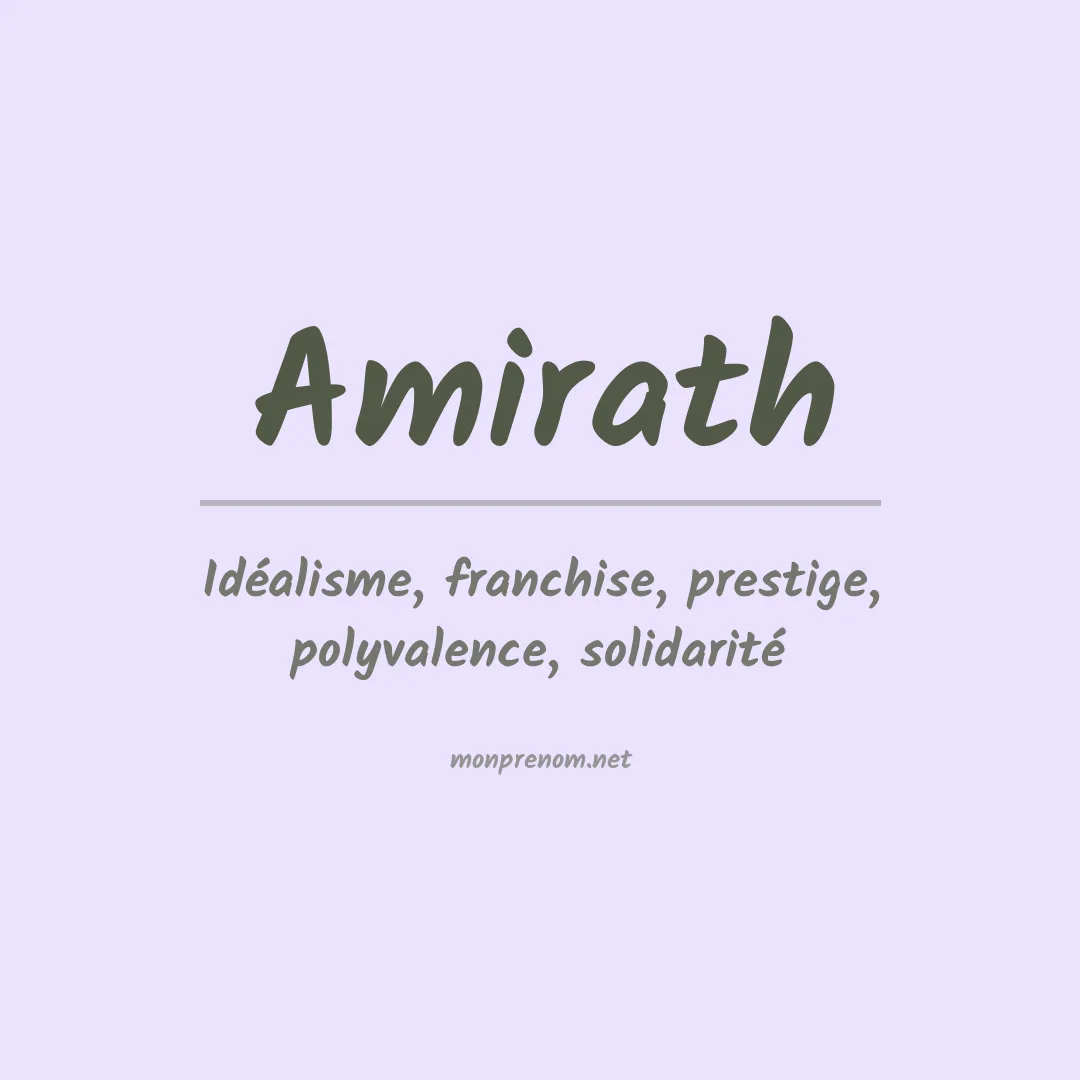 Signification du Prénom Amirath Signification du Prénom Amirath