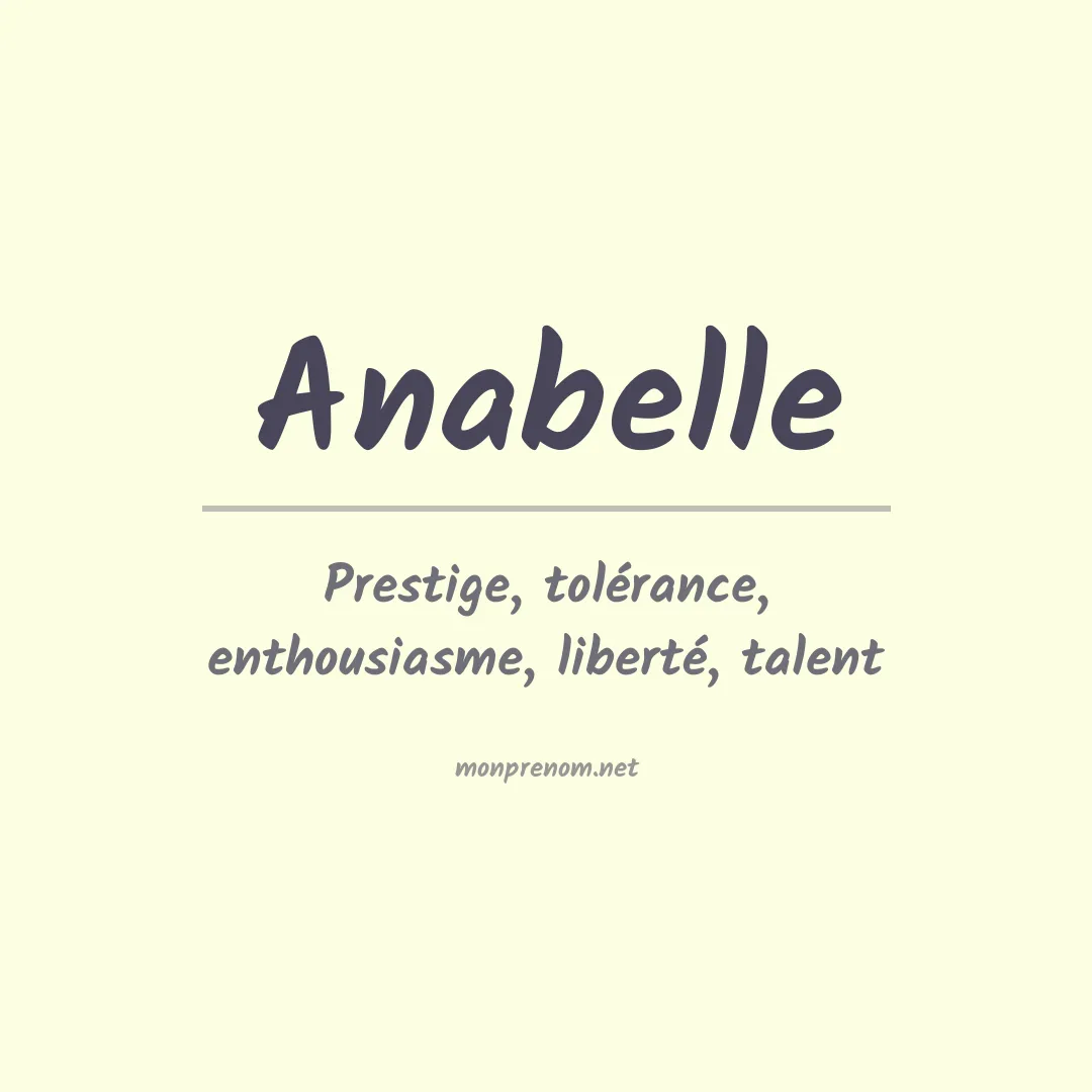 Signification du Prénom Anabelle