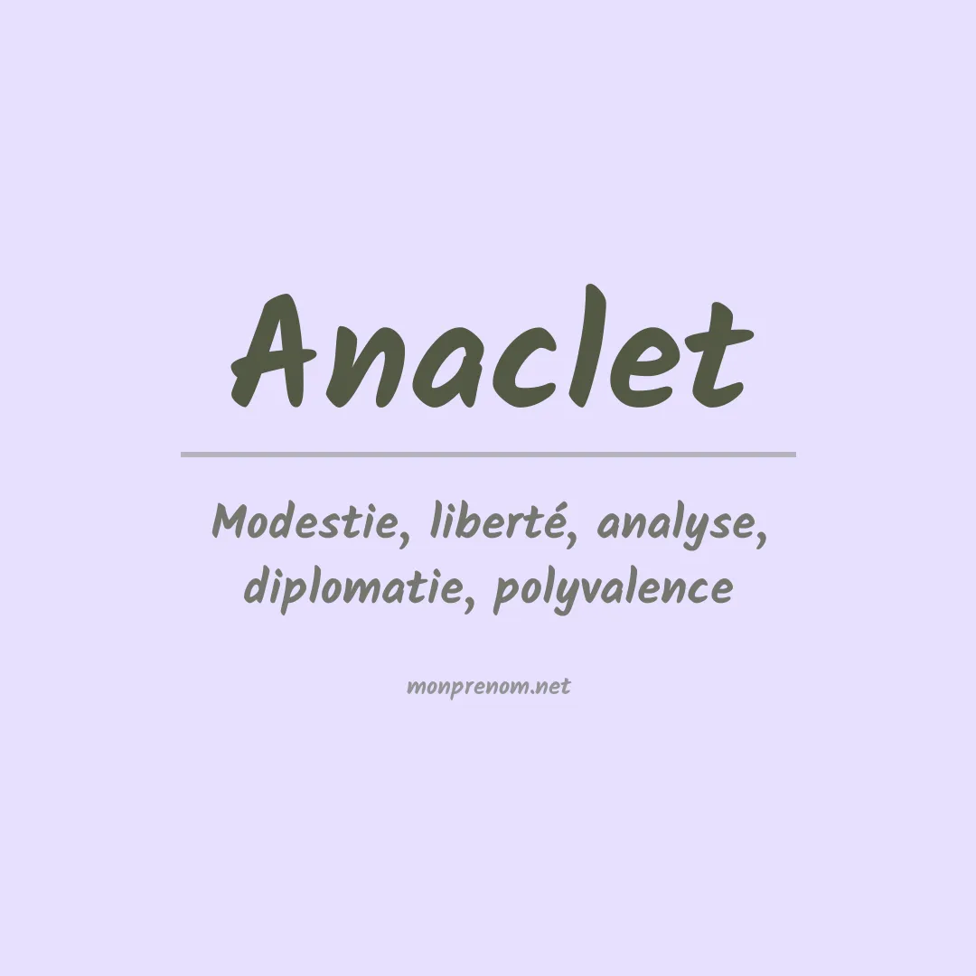 Signification du Prénom Anaclet Signification du Prénom Anaclet